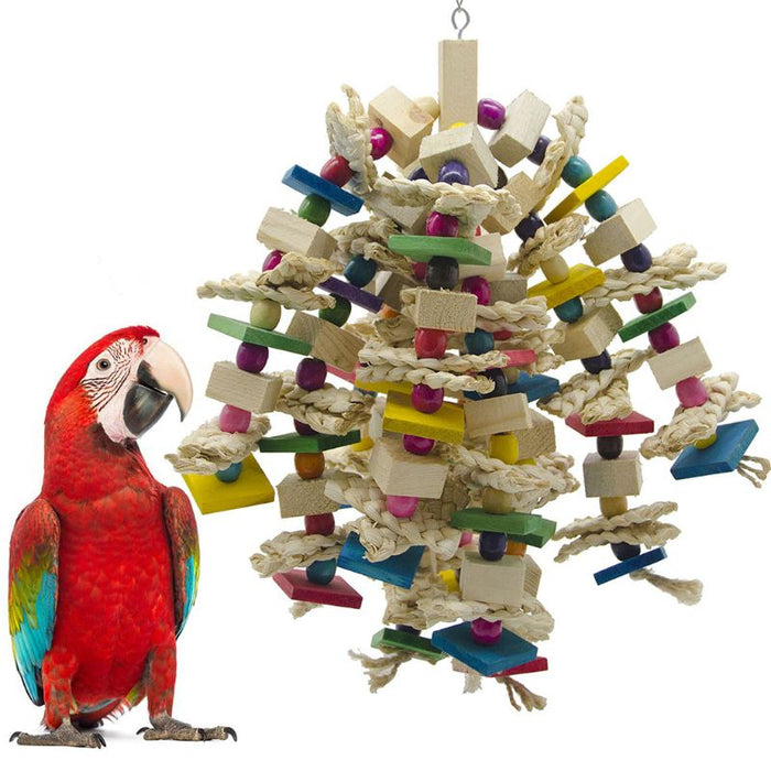 Bird Parrot Blocks Knots Tearing Toy