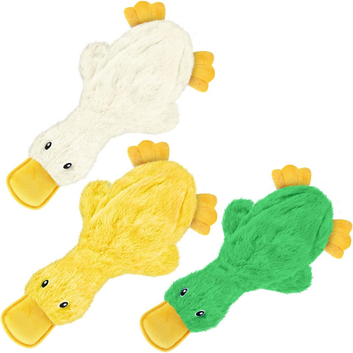 Pack Of 3 Crinkle Duck Plush Dog Toys