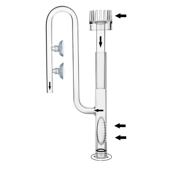 Glass Pipe Inflow Surface Skimmer For Aquarium