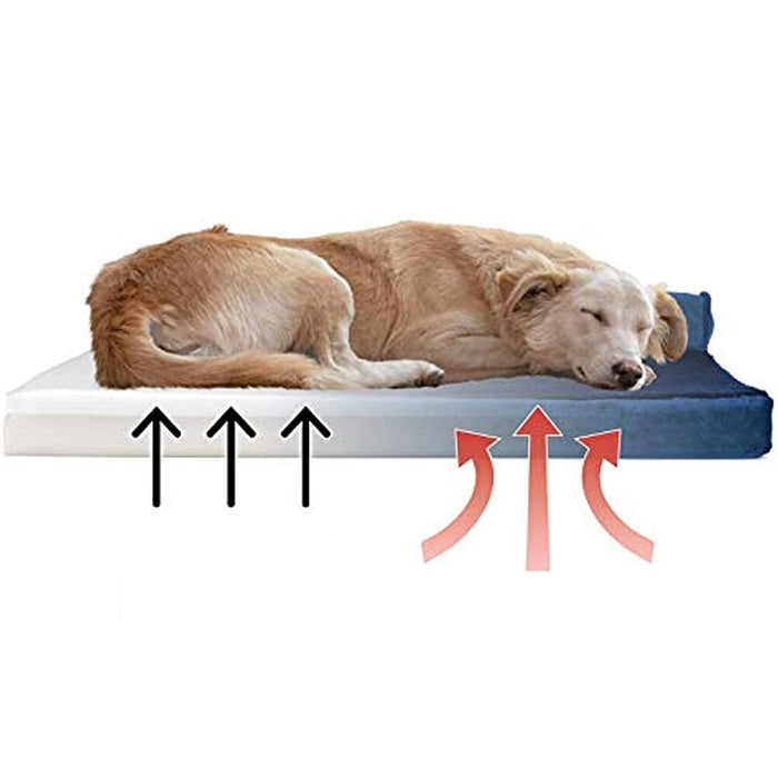 Pet Bed for Dogs and Cats - Plush and Velvet L-Shaped Chaise Solid Slab Orthopedic Dog Bed