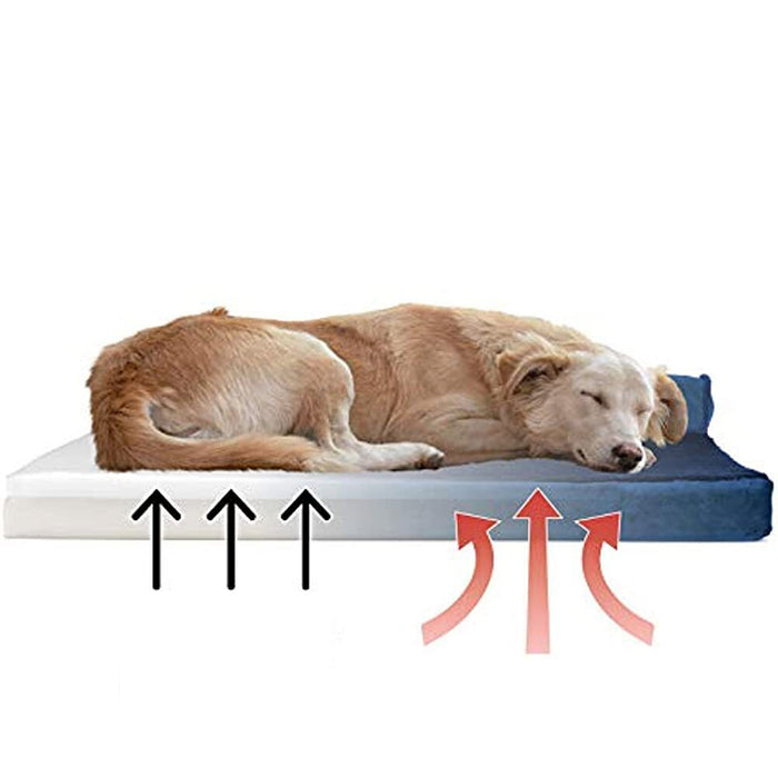 Pet Bed for Dogs and Cats - Plush and Velvet L-Shaped Chaise Solid Slab Orthopedic Dog Bed