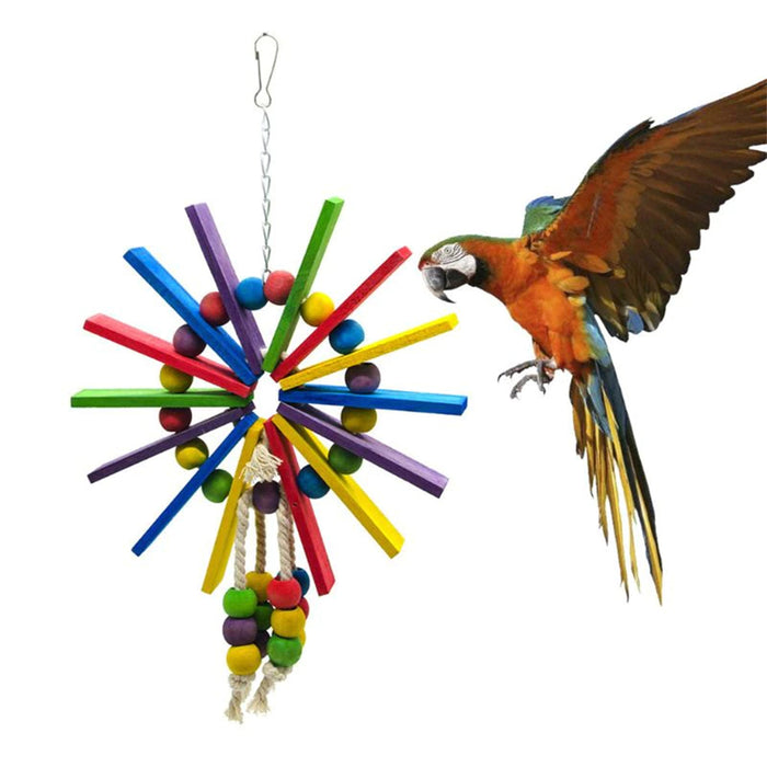 Wheel Rope Shaped Chewing Parrot Toy