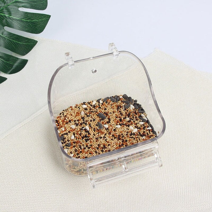 Transparent Bird Food Tray Box