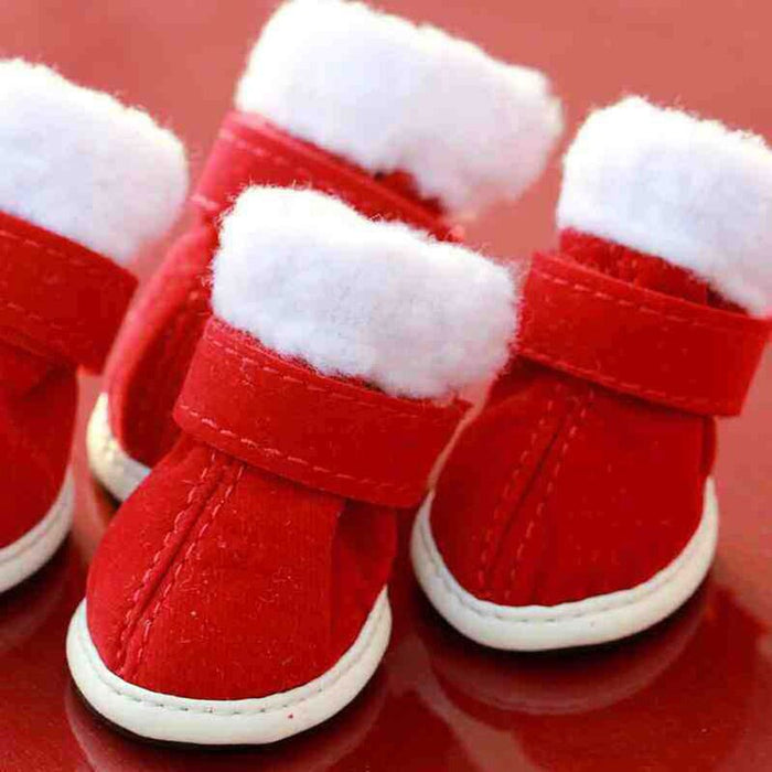 Christmas Rubber Soles Dog Shoes