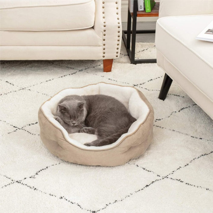 Round Pet Bed For Puppy And Kitten With Slip-Resistant