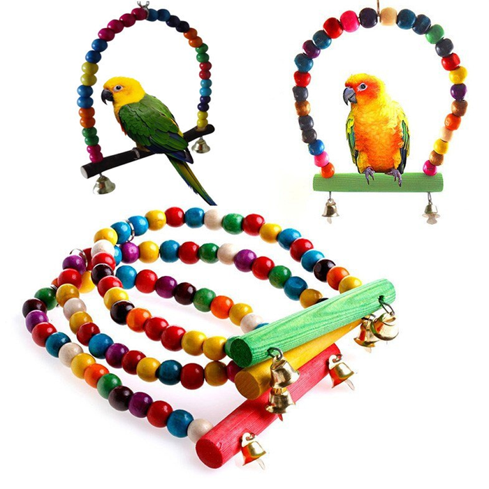 Wooden Small Parrots Swing Toy