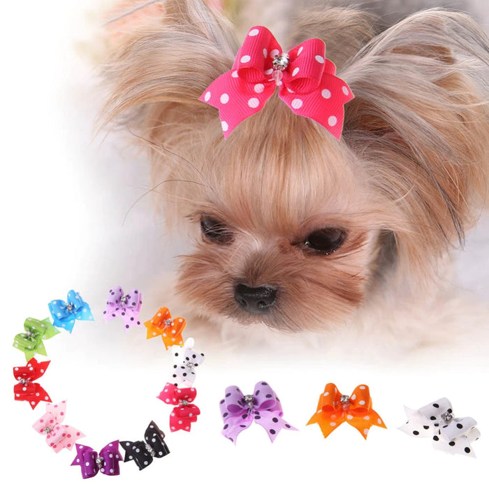 5 Pieces Pet Band Flower Bow