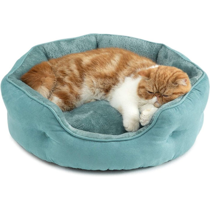 Round Pet Bed For Puppy And Kitten With Slip-Resistant