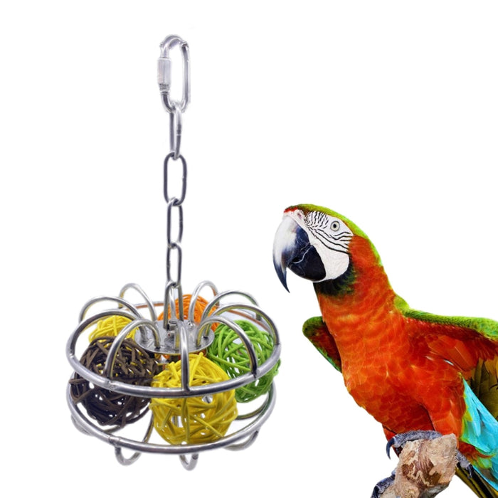 Hanging Bird Rattan Ball Toy