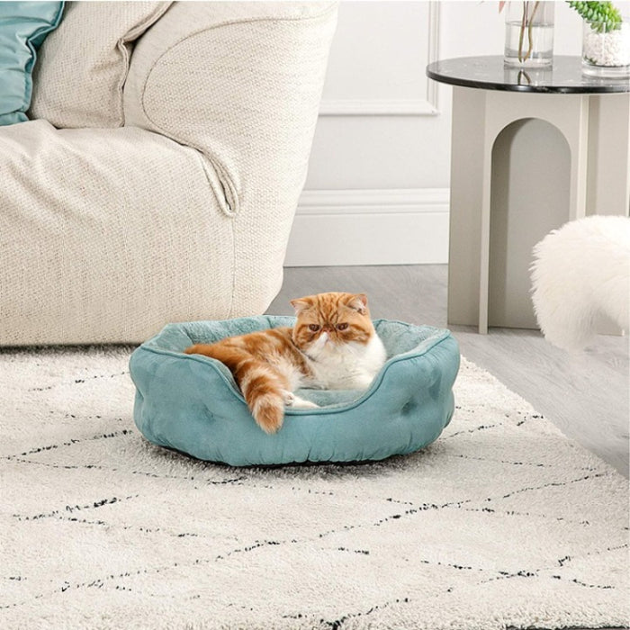 Round Pet Bed For Puppy And Kitten With Slip-Resistant