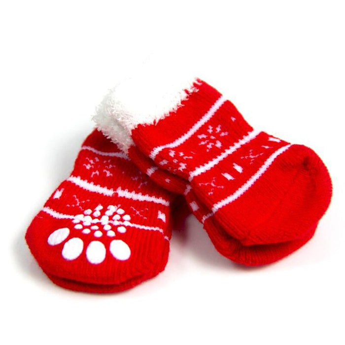 Red Warm Socks For Dog