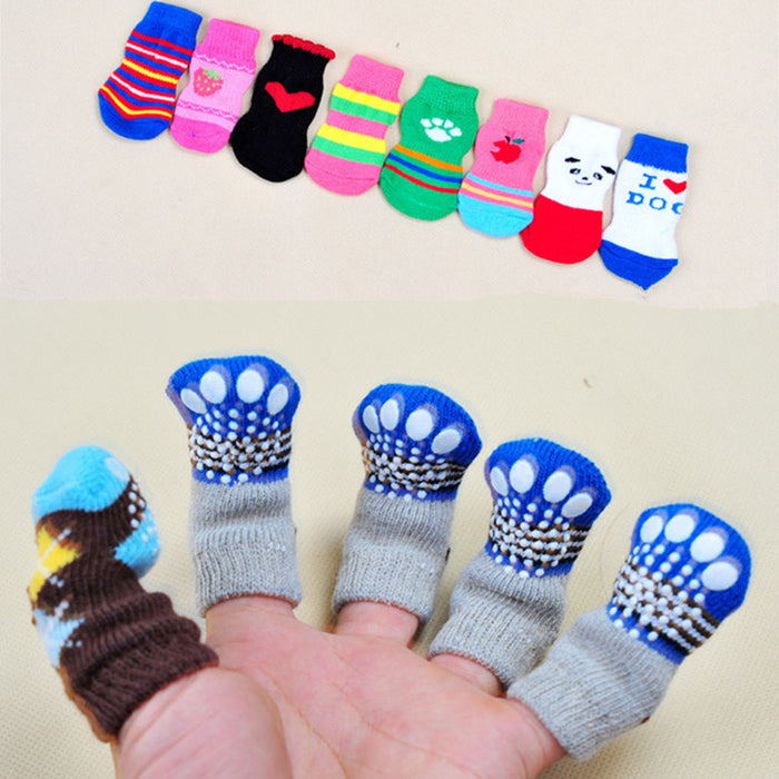 4 Pcs Set Soft Acrylic Pet Knits Socks