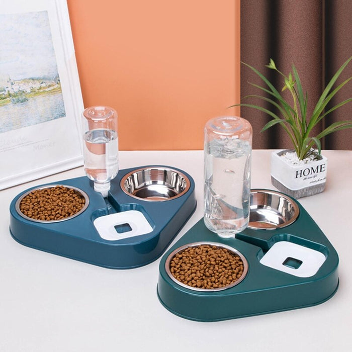 Dual Bowl Water Feeder Stainless Steel For Dog
