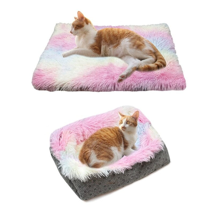 Cushion Cat Bed Soft Plush Anti Slip