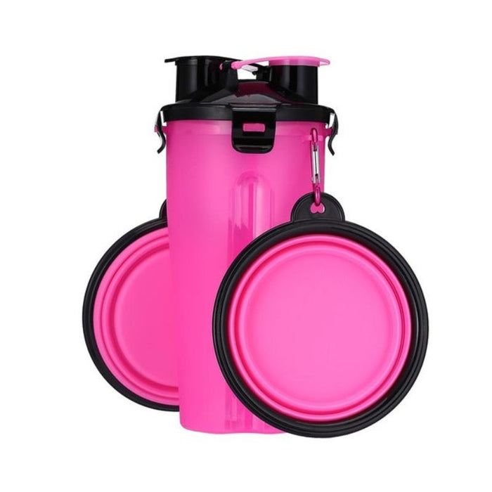 2 In 1 Dog Water Bottle And Food Bowl Pet Feeder
