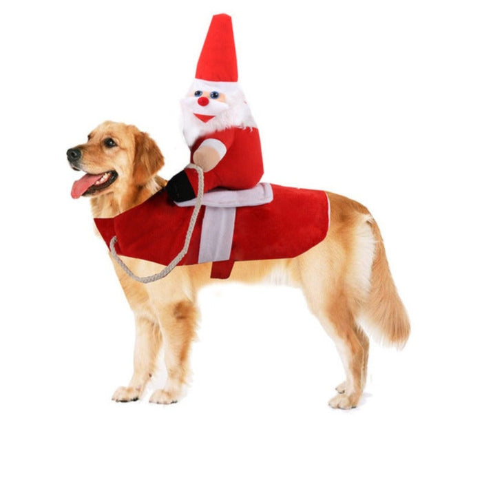 Horse Riding Funny Santa Claus Costume For Dogs
