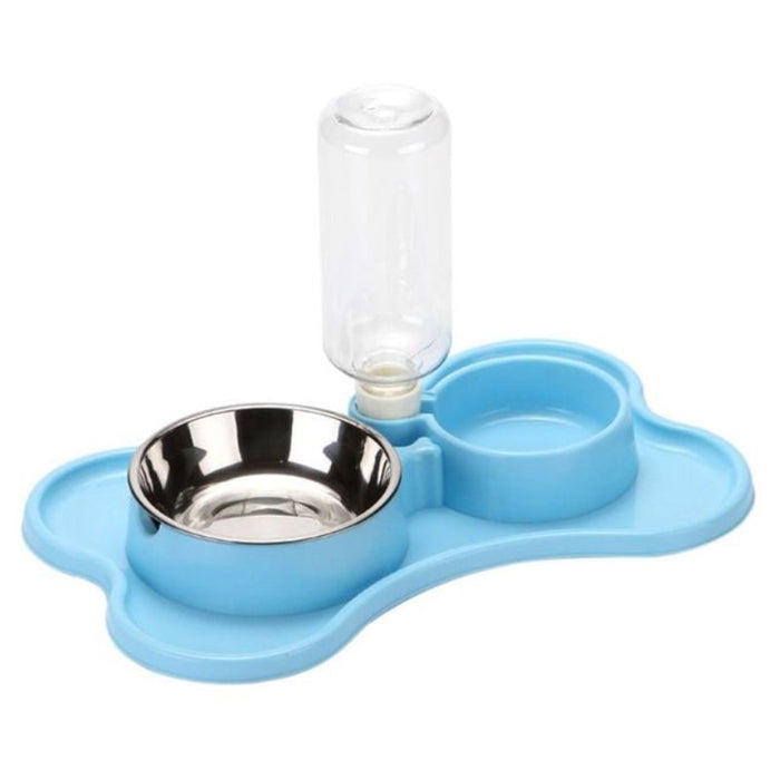 Stainless Steel Food Bowl With No-Spill Mat