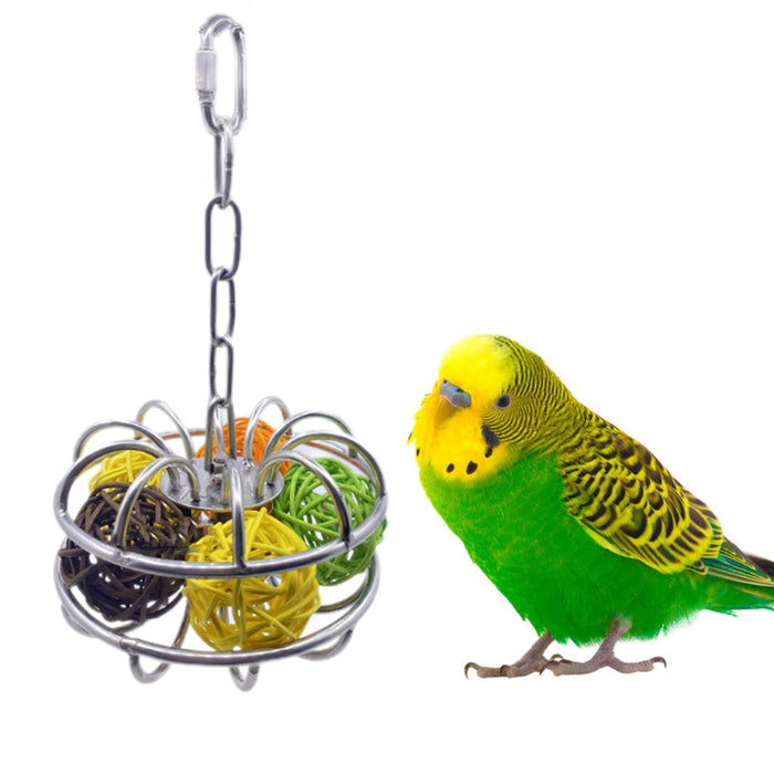 Hanging Bird Rattan Ball Toy