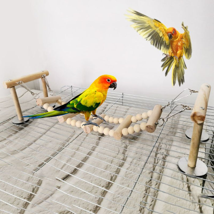 Wooden Parrot Perches Stand Toys