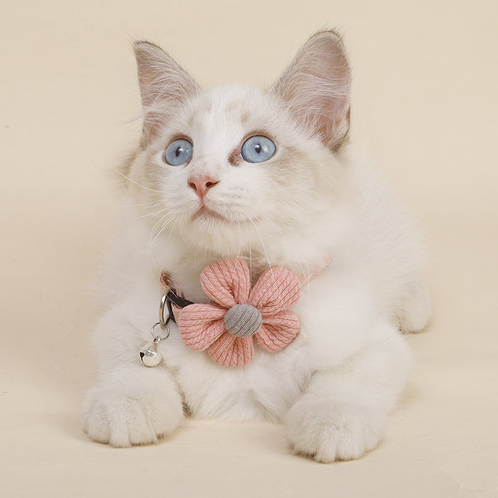 Cat Collar Knitted Flower
