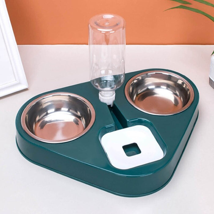 Dual Bowl Water Feeder Stainless Steel For Dog