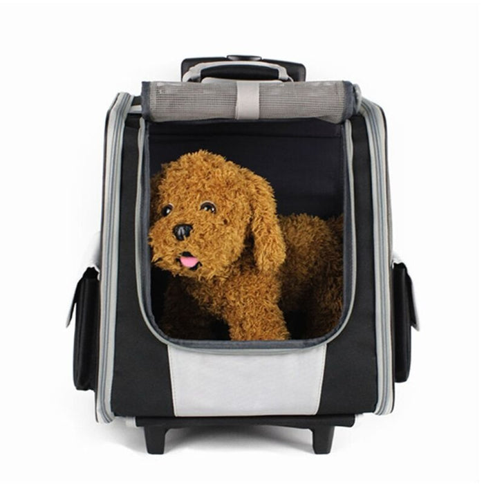 Rolling Carrier Dog Backpack With Wheels