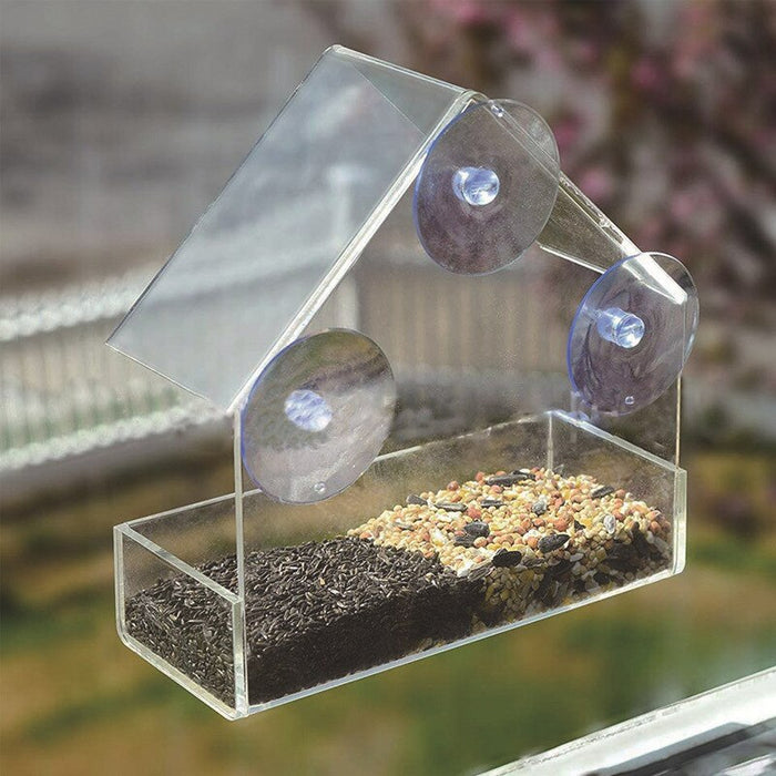 House With Feeder Suction Cup With Birds