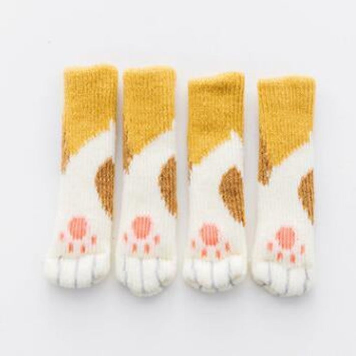 4pcs Knitting Cat Leg Chair Socks