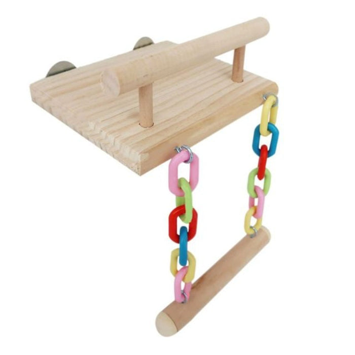 Wooden Bird Parrot Perches Cage Toy