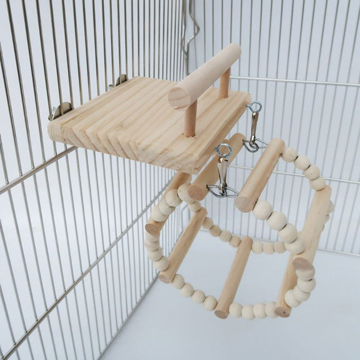 Wooden Bird Parrot Perches Cage Toy