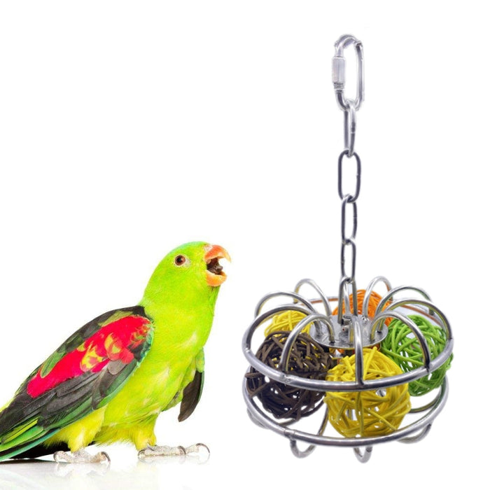 Hanging Bird Rattan Ball Toy