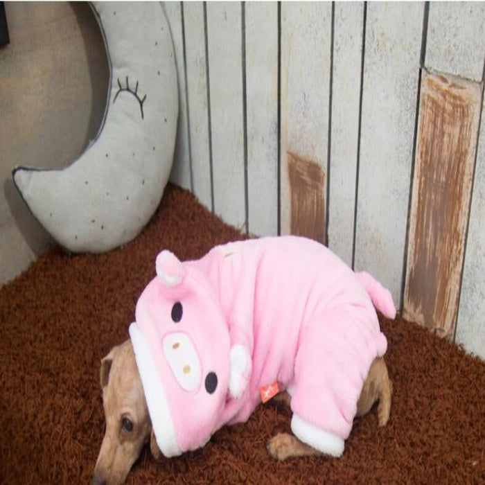 Warm Dog Clothes Pink Pig Cosplay Costume