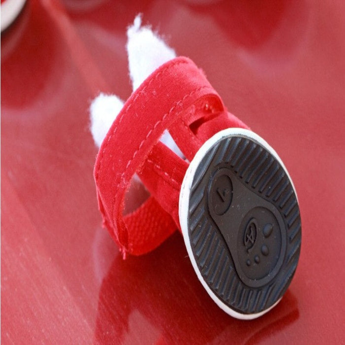 Christmas Rubber Soles Dog Shoes