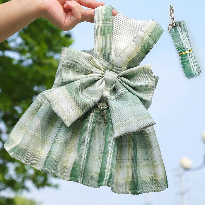 Collar Skirt Cute Pet Harnesses With Breast Straps