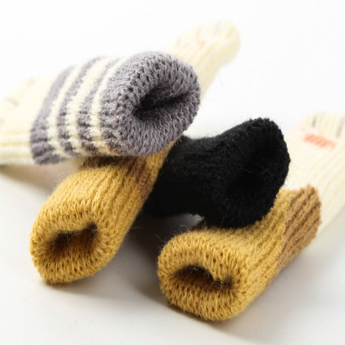 4pcs Knitting Cat Leg Chair Socks