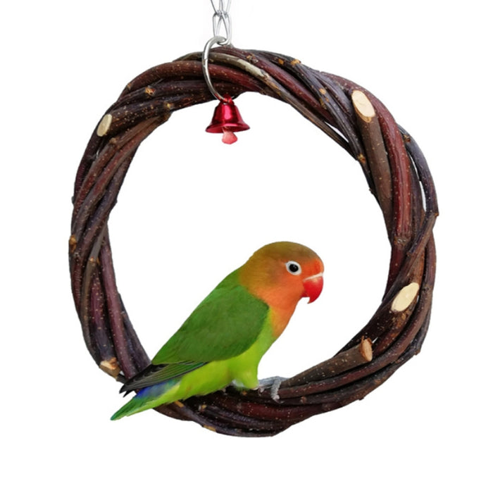 Rattan Hoop Bird Toy