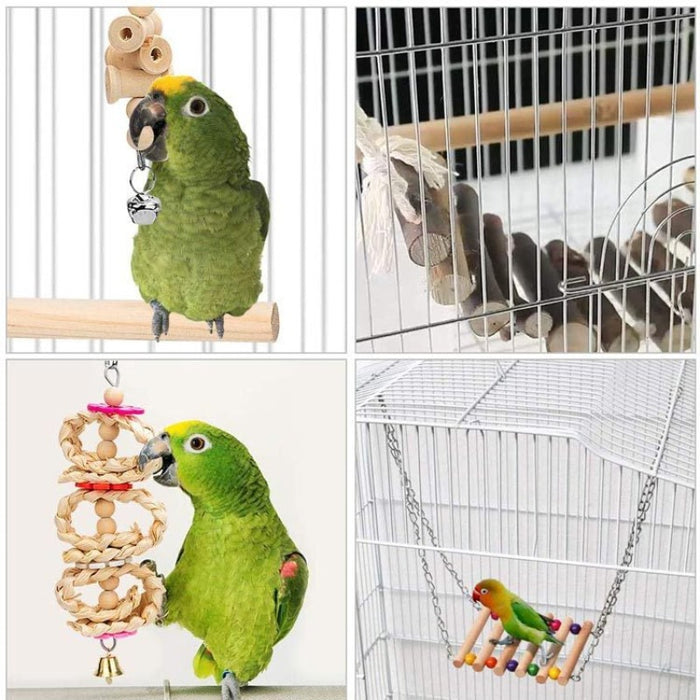 8Pcs Eco-Friendly Parrot Cage Accessories