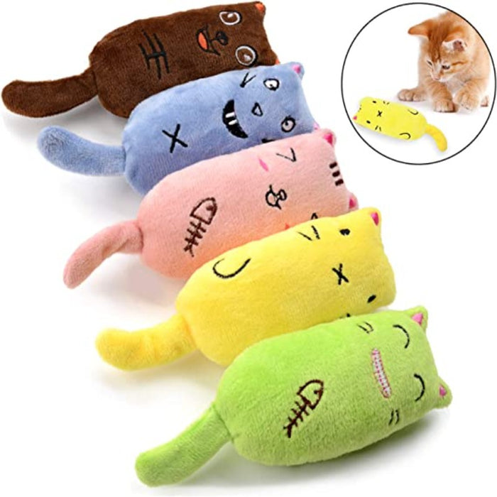 5Pcs Cartoon Mice Cat Chew Toy