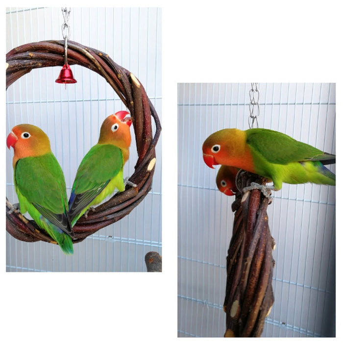 Rattan Hoop Bird Toy