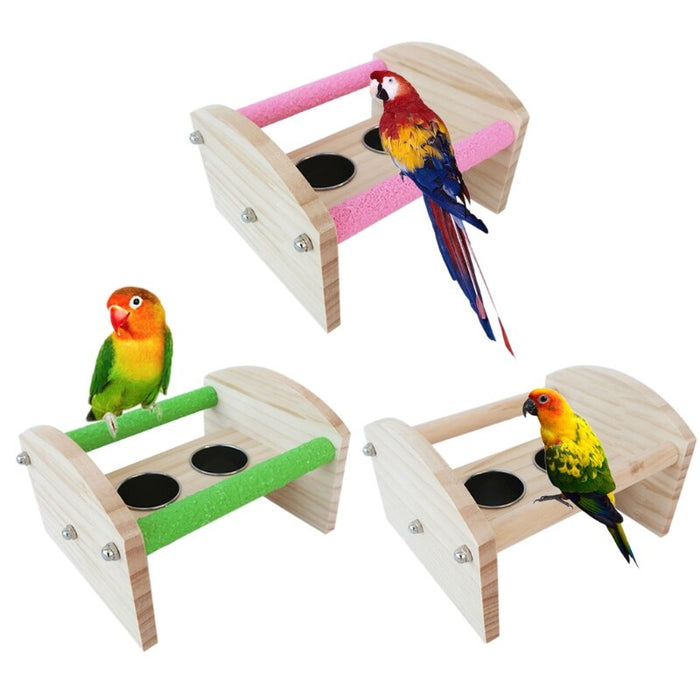 Bird Perch Stainless Steel Feeder Cups