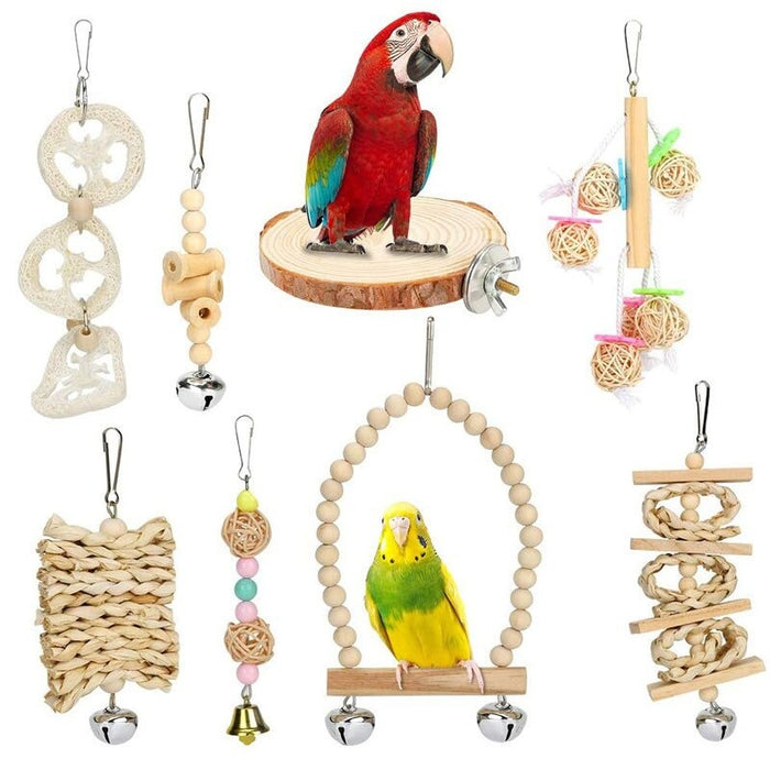Toys Set Parrot Cage Accessories