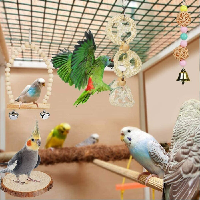 Toys Set Parrot Cage Accessories
