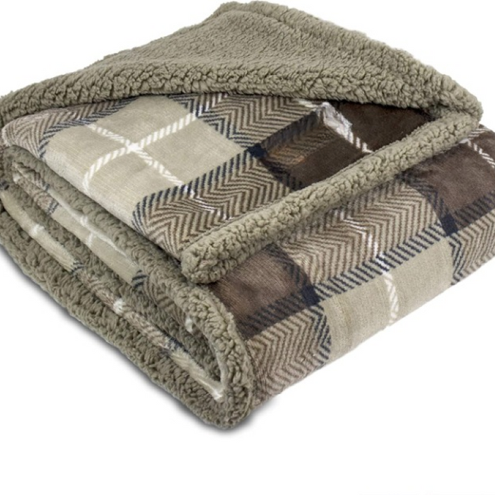 Sherpa Fleece Pet Waterproof Blanket for Bed, Couch, Sofa