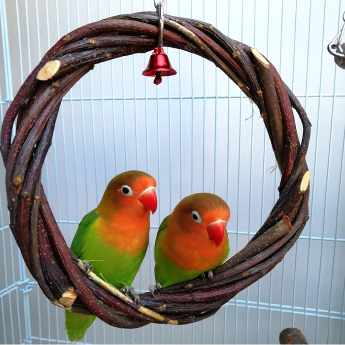 Rattan Hoop Bird Toy