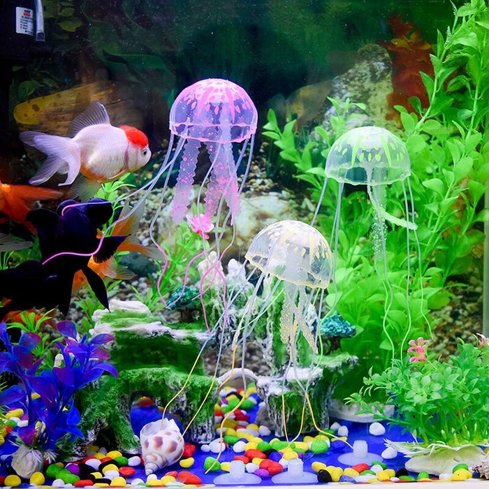Glowing Effect Jellyfish Ornament For Aquarium