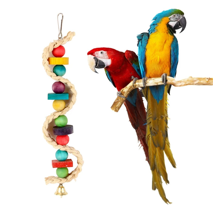 Colorful Wood Blocks Bird Toy