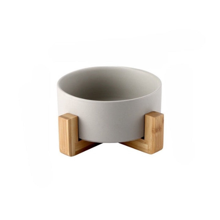 Pet Bowl With Wood Stand
