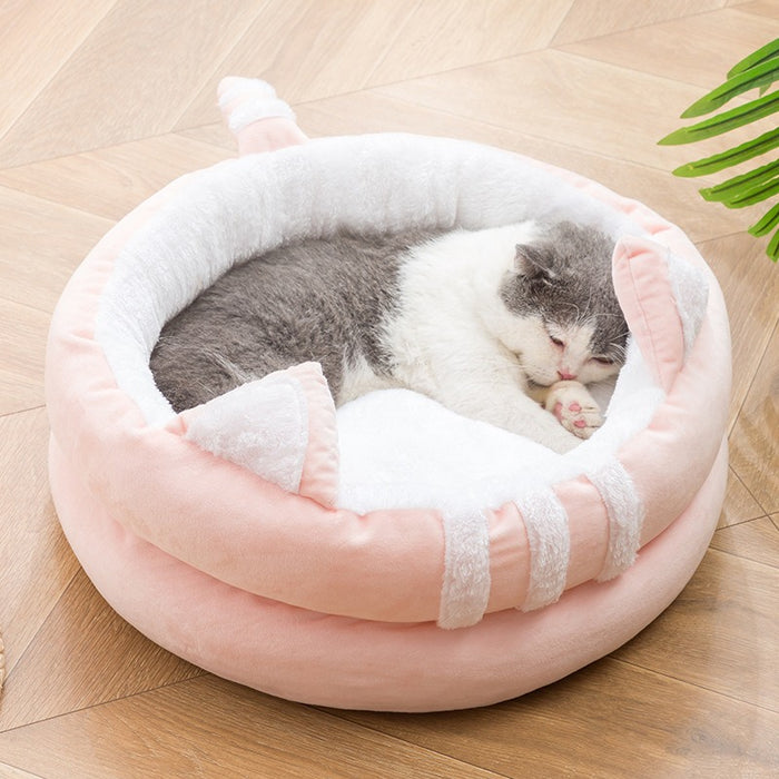 Semi-Enclosed Cat Bed Lounger