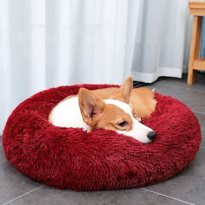 Calming Pet bed | Comfy Dog Bed High Stretch Soft Faux Fur for Dogs &  Cats