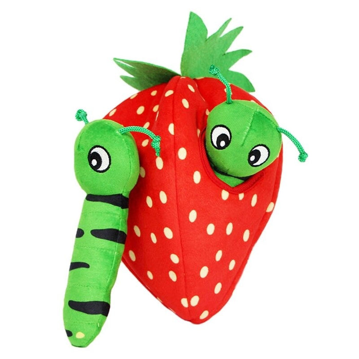 Strawberry Squeaky Plush Dog